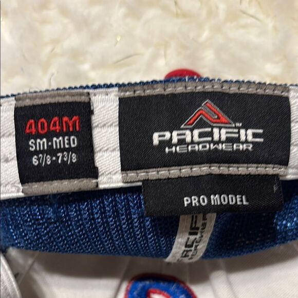 Red and Blue Baseball Cap with Embroidered E Logo - Picture 5 of 7